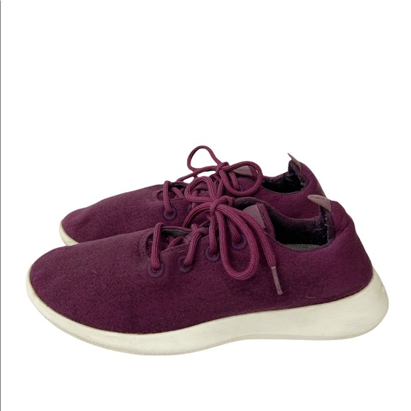Allbirds Men’s Wool Runners Size M10 D520 Burgundy/White Renewable Materials - Picture 4 of 13
